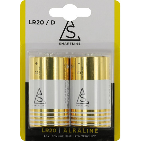 Batteri alkaliskt L20/D 1,5V 2-pack