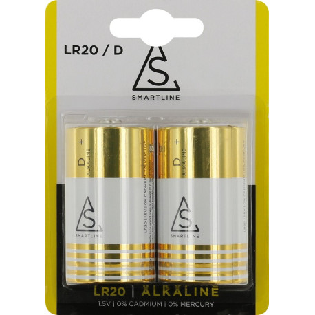 Battery alkaline L20/D 1.5V 2-pack