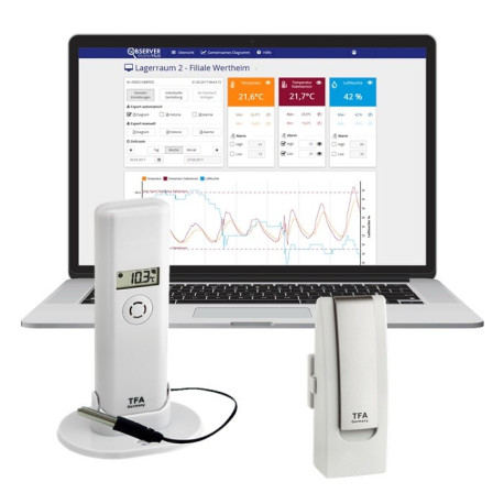 TFA Weatherhub Temperature Monitor - Starter kit with temperature sensor with waterproof probe