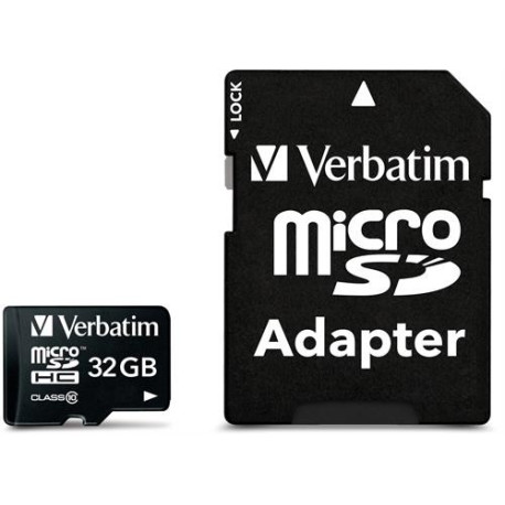 Verbatim microSDHC, 32GB,  Class 10, inkl adapter