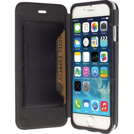 Krusell Kiruna Flipcase - fodral i äkta läder för iPhone 6 - SVART