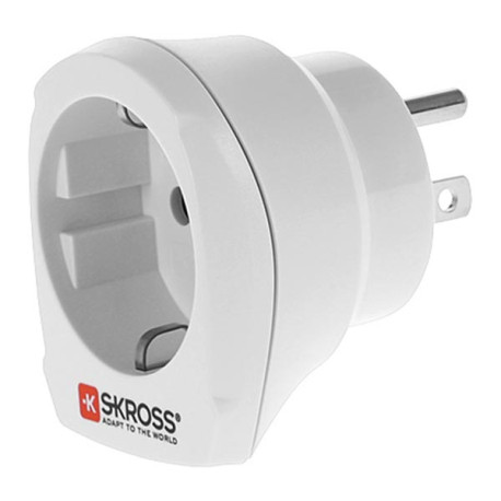 SKROSS reseadapter, EU-enheter till US-uttag, jordad, 110-125V max 15A, VIT
