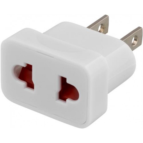Reseadapter - EU-enheter till US-uttag, ojordad, vit