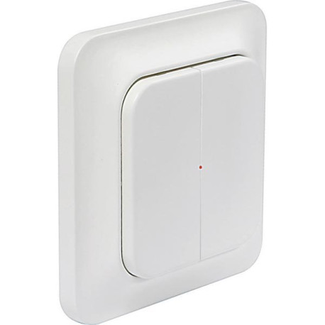 System Nexa Pro WT-2, wireless wall transmitter with switch, two channels, 433.92MHz, 50m range, IP20, white