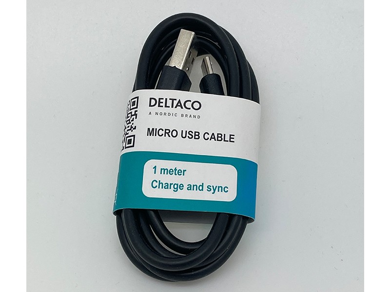 DELTACO USB-A to Micro USB cable, 1m, black
