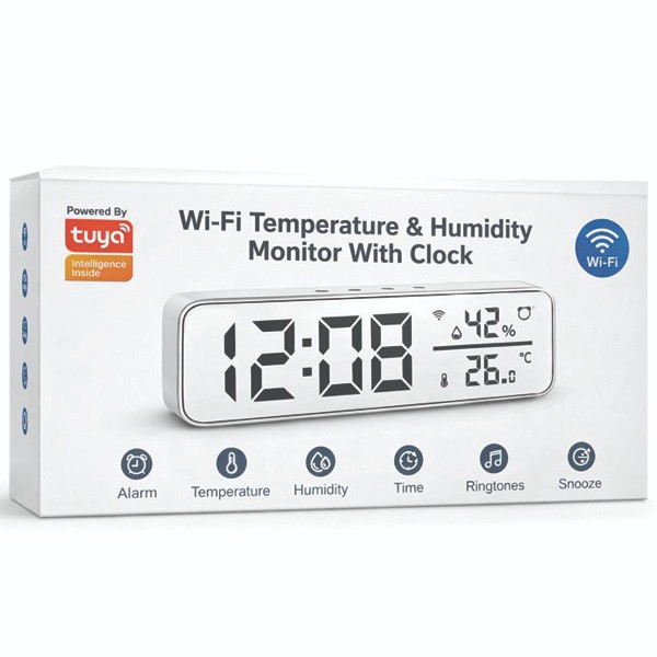Wi-Fi temperature and humidity sensor with clock
