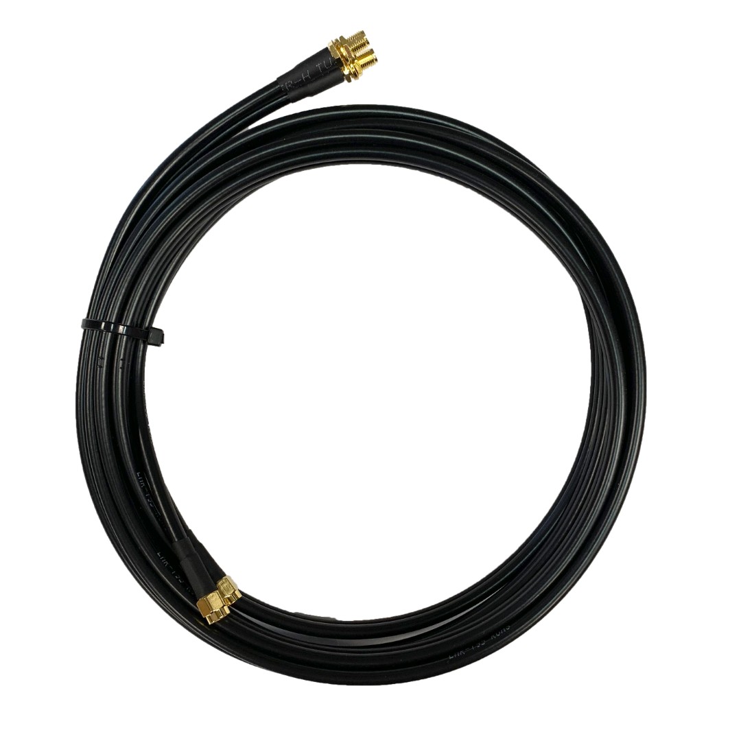 Antennkabel WiFi RP-SMA-hane till SMA-hona dubbel Low-Loss 2x2,5 m TWIN-kabel