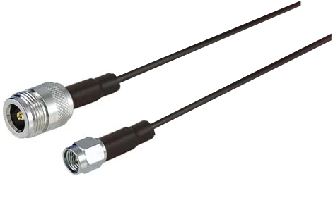 Times Microwave Systems LMR-100 N female to RP-SMA male window feedthrough 1m