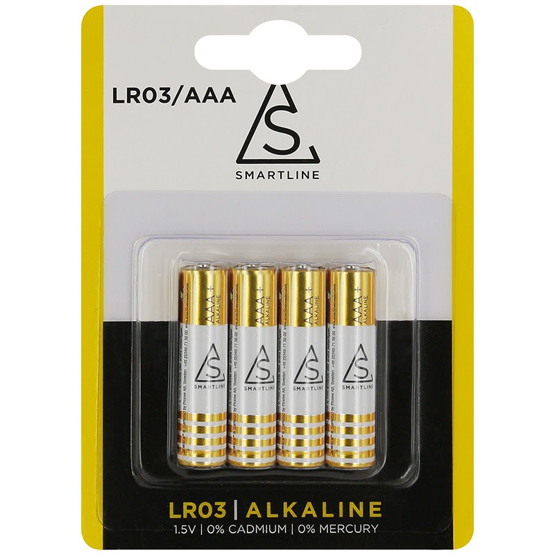Alkaliska batterier AAA LR3 1,5V 4-PACK"
