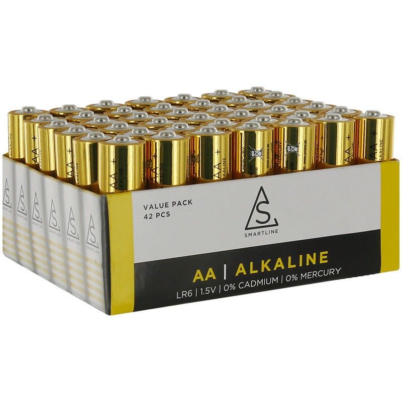 Alkaliska batterier AA LR6 1,5V 42-PACK"