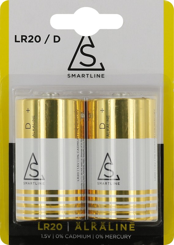 Battery alkaline L20/D 1.5V 2-pack