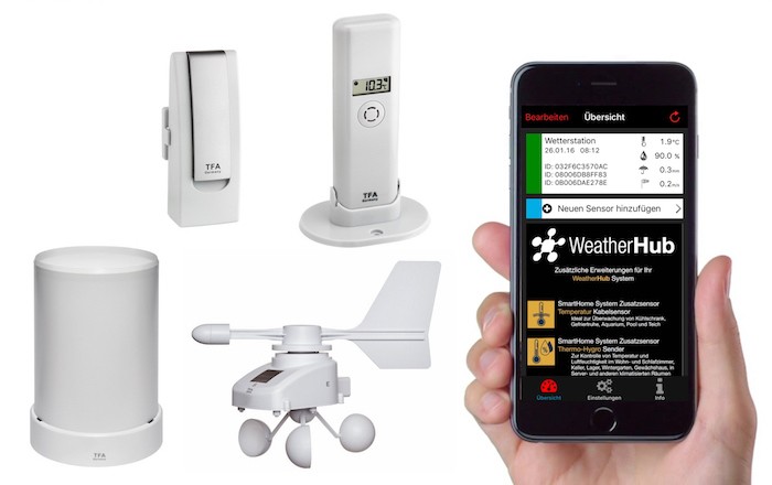 TFA Weatherhub Temperaturvakt - Starter-kit med regnmätare, vindmätare och temperatur / luftfuktighetssensor TFA Weatherhub Temperaturvakt - Starter-kit med regnmätare, vindmätare och temperatur / luftfuktighetssensor