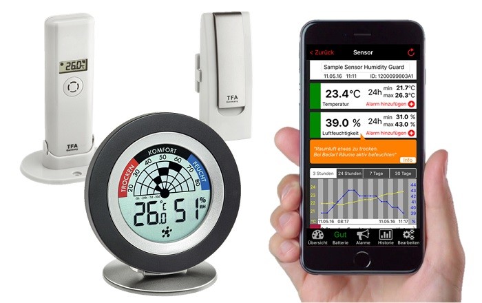 TFA Weatherhub Temperaturvakt - Starter-kit med temperatur / luftfuktighetssensor och Cosy Radar TFA Weatherhub Temperaturvakt - Starter-kit med temperatur / luftfuktighetssensor och Cosy Radar