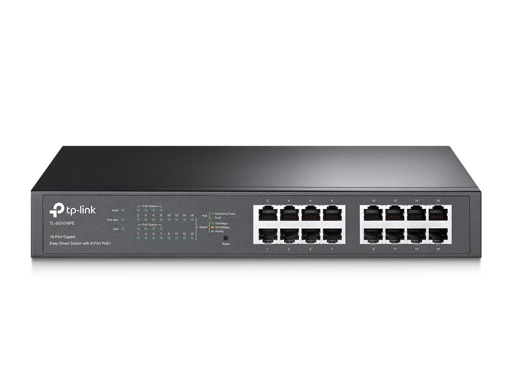 TP-Link Switch TL-SG1016PE, 16x GbE, 8x PoE+, 110W