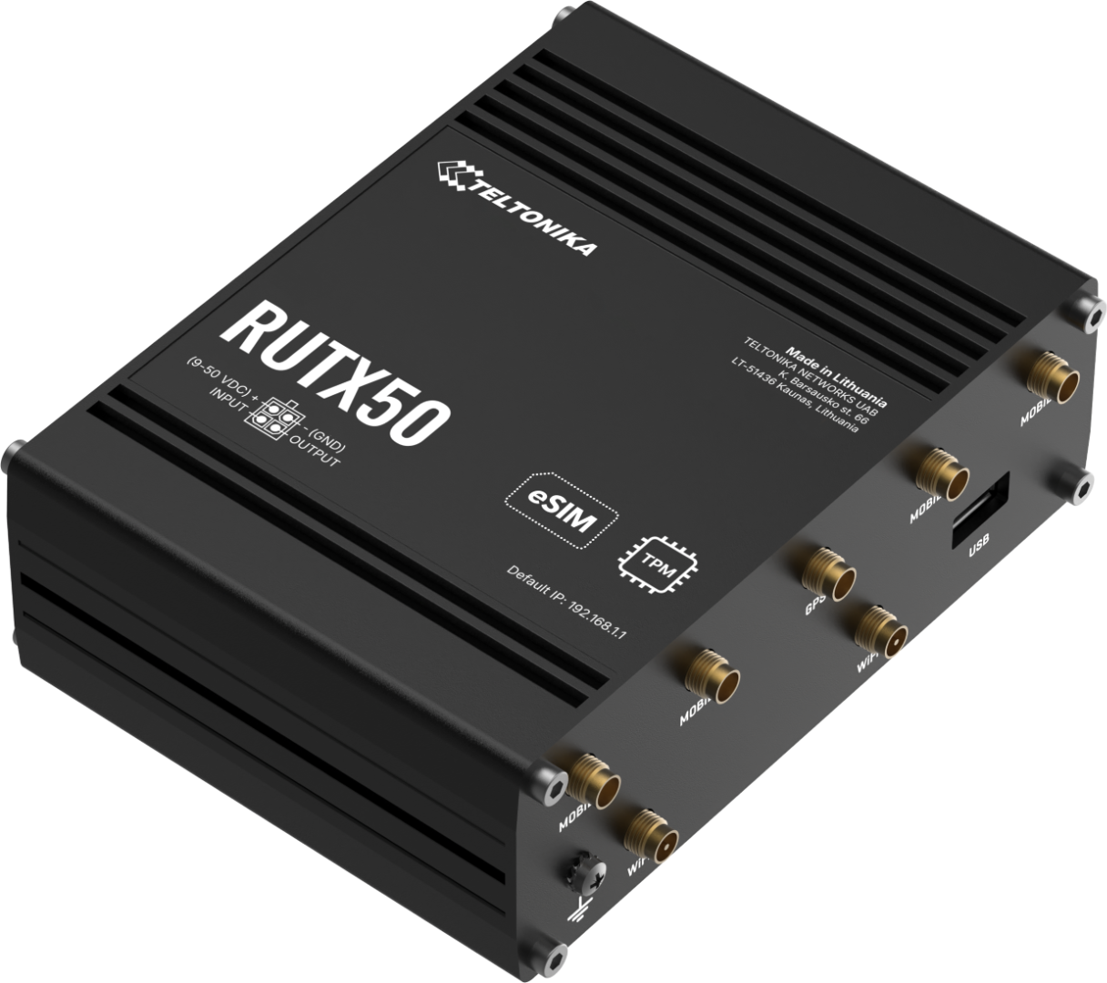 Teltonika RUTX50 eSIM 5G-router - Dual SIM, eSIM, WiFi & 5x Gigabit LAN