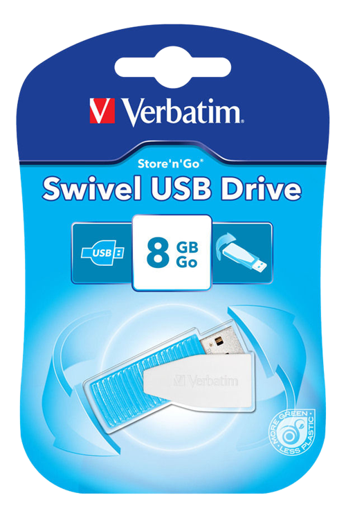 VERBATIM STORE N GO SWIVEL USB DRIVE 8GB CARIBBEAN BLUE VERBATIM STORE N GO SWIVEL USB DRIVE 8GB CARIBBEAN BLUE