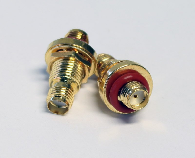 Adapter SMA female to SMA female, mountable with O-ring