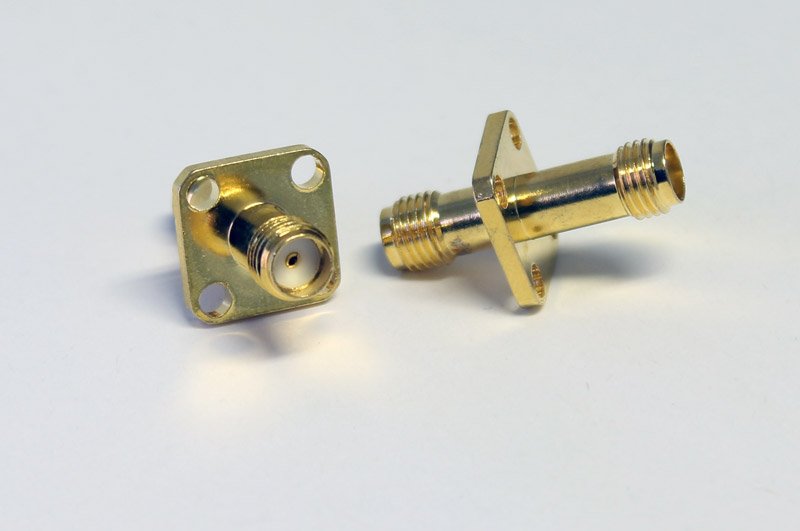 Adapter SMA female to SMA female for panel mounting long